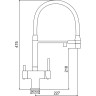 Смеситель для кухни GAPPO G4395-53 с гибким изливом, сатин золотой/белый